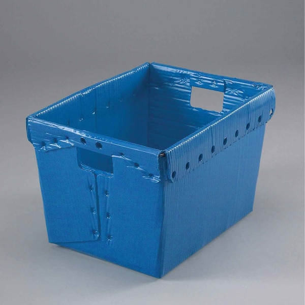 Global Industrial Corrugated Postal Storage Tote, 18-1/2 in L x 13-1/4 in W x 12 in H, Blue, Plastic 257915BL - main